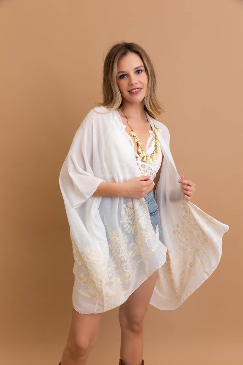 Kimono mit Blumenstickerei im Boho-Chic-Stil | Stitch Detail 🌼