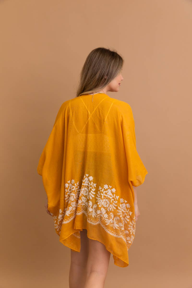 Kimono mit Blumenstickerei im Boho-Chic-Stil | Stitch Detail 🌼