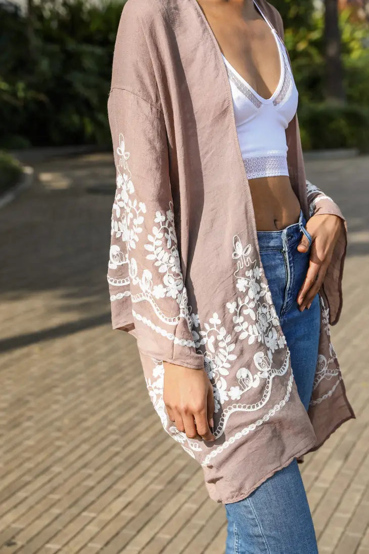LETO ACCESSOIRES leichter Kimono
