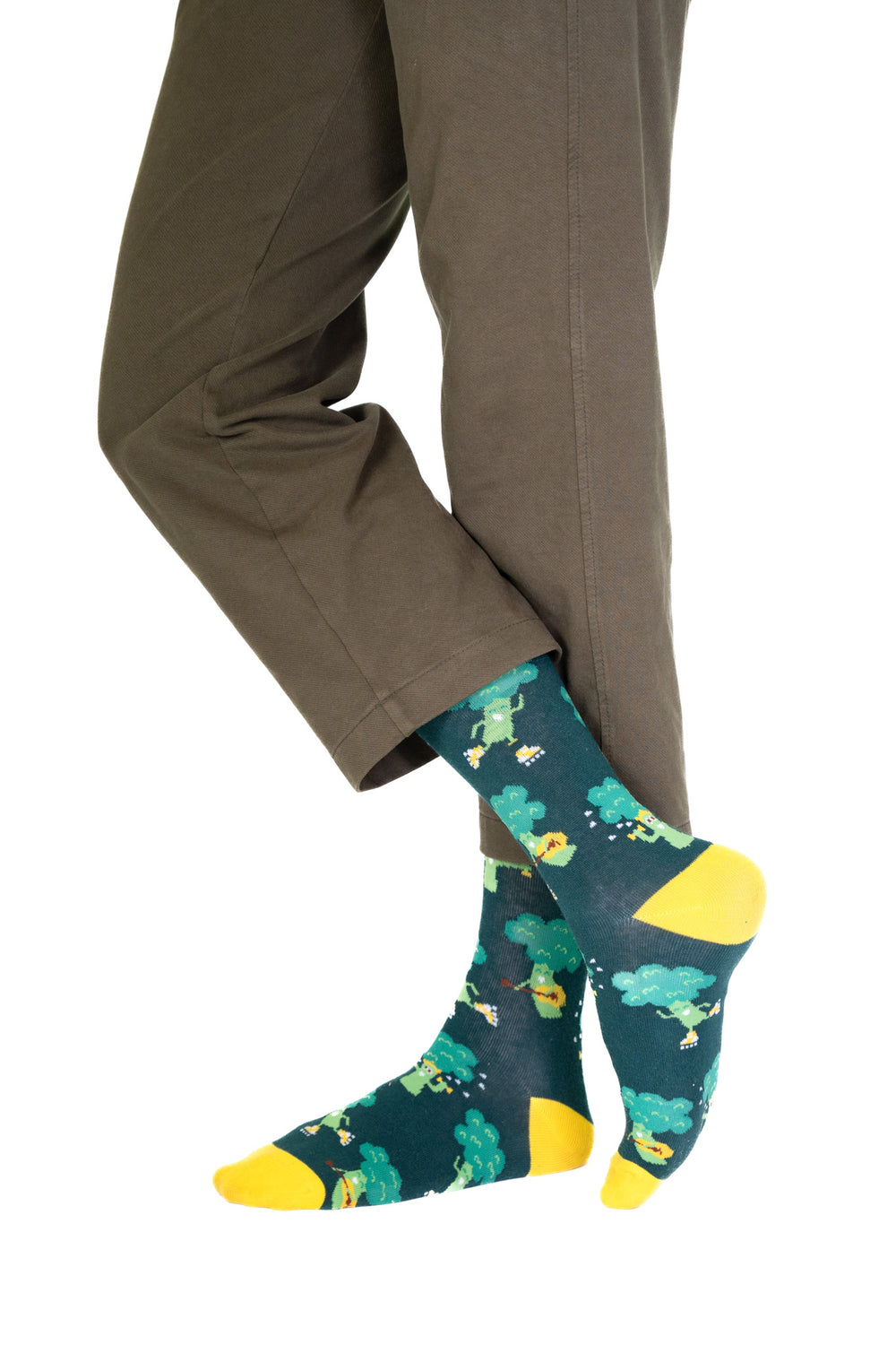 Nahtlose grüne Brokkoli-Socken aus Baumwolle