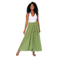 La Mano Boho lange Sommerhose aus 100 % Baumwolle in Grün
