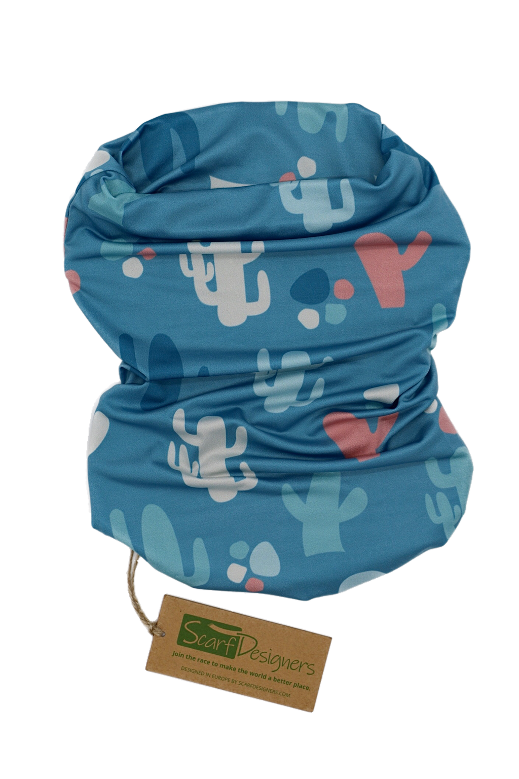 Bandana mit Kaktusmuster in Blau
