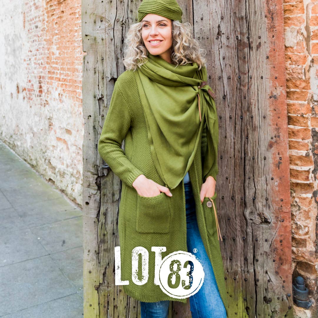 LOT83 Strick-Cardigan Noor in Armygrün