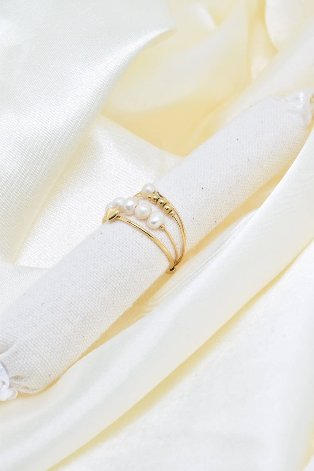 Perlenring aus Edelstahl - Ring