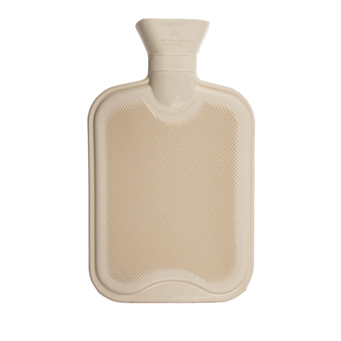 Wärmflasche in Elfenbein mit Bezug „Lieblingsmensch“ aus 100 % Polyester, grau