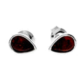 Ohrstecker mit kleinen Birnen aus 925er-Sterlingsilber und echtem baltischem Bernstein — AA013