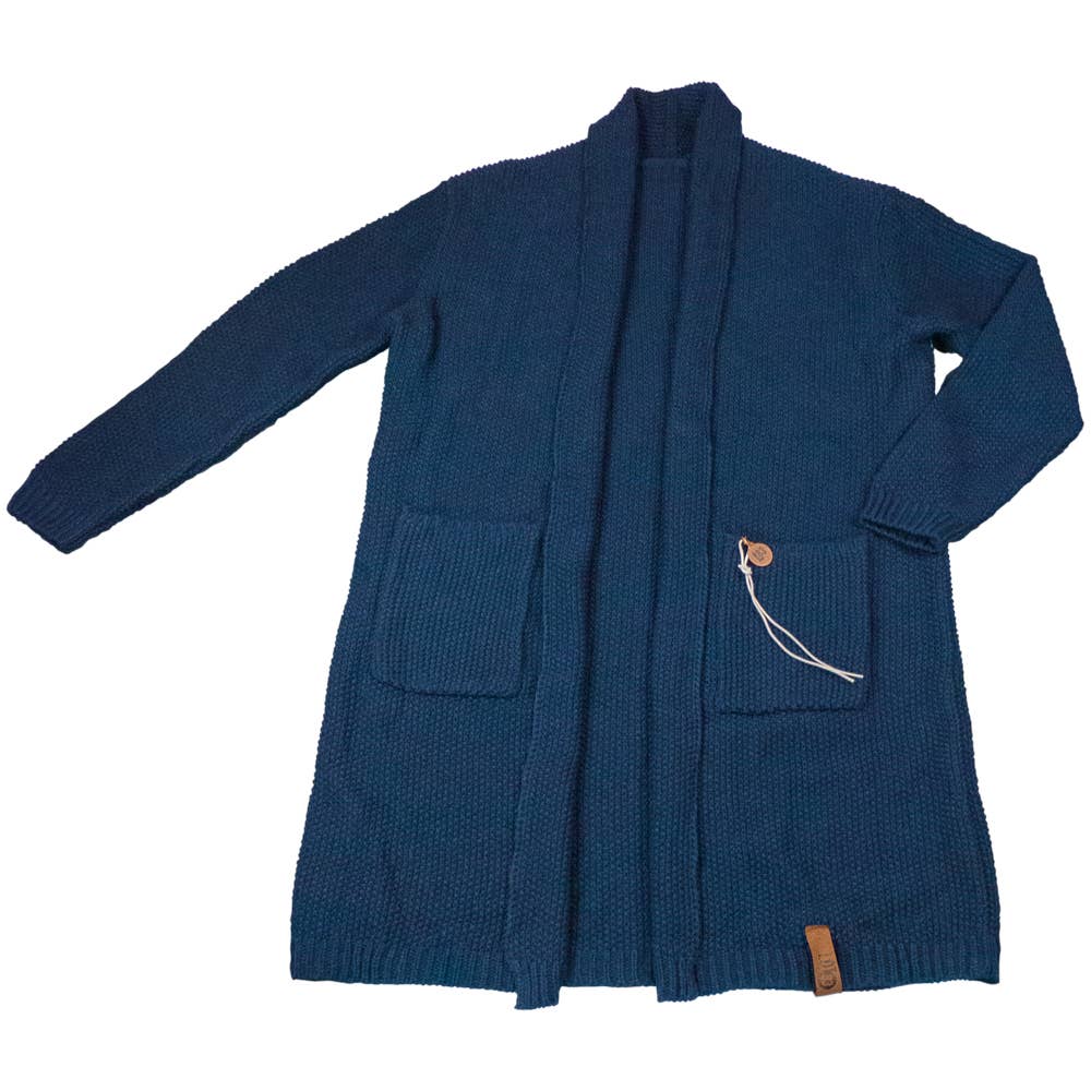 LOT83 Gestrickter Cardigan Noor in Petrol