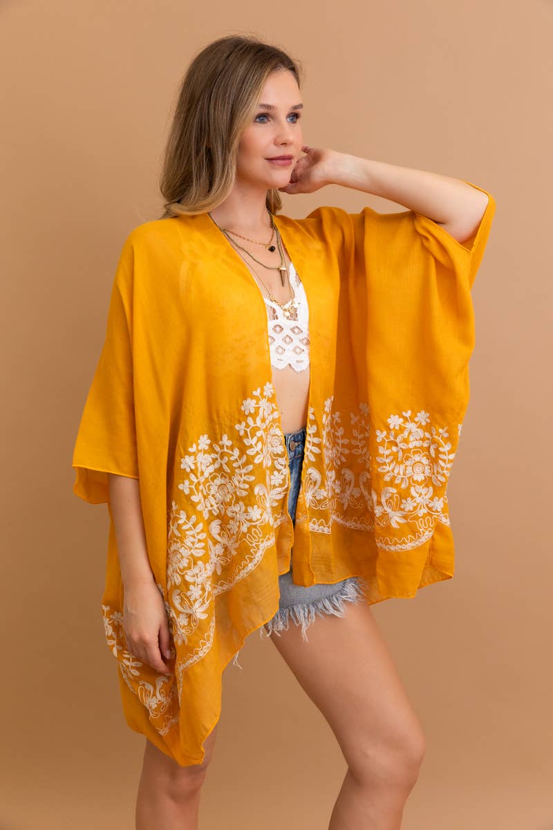 Kimono mit Blumenstickerei im Boho-Chic-Stil | Stitch Detail 🌼