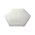 Selenit-Ladeplatte, hexagonal, graviert, 8 cm
