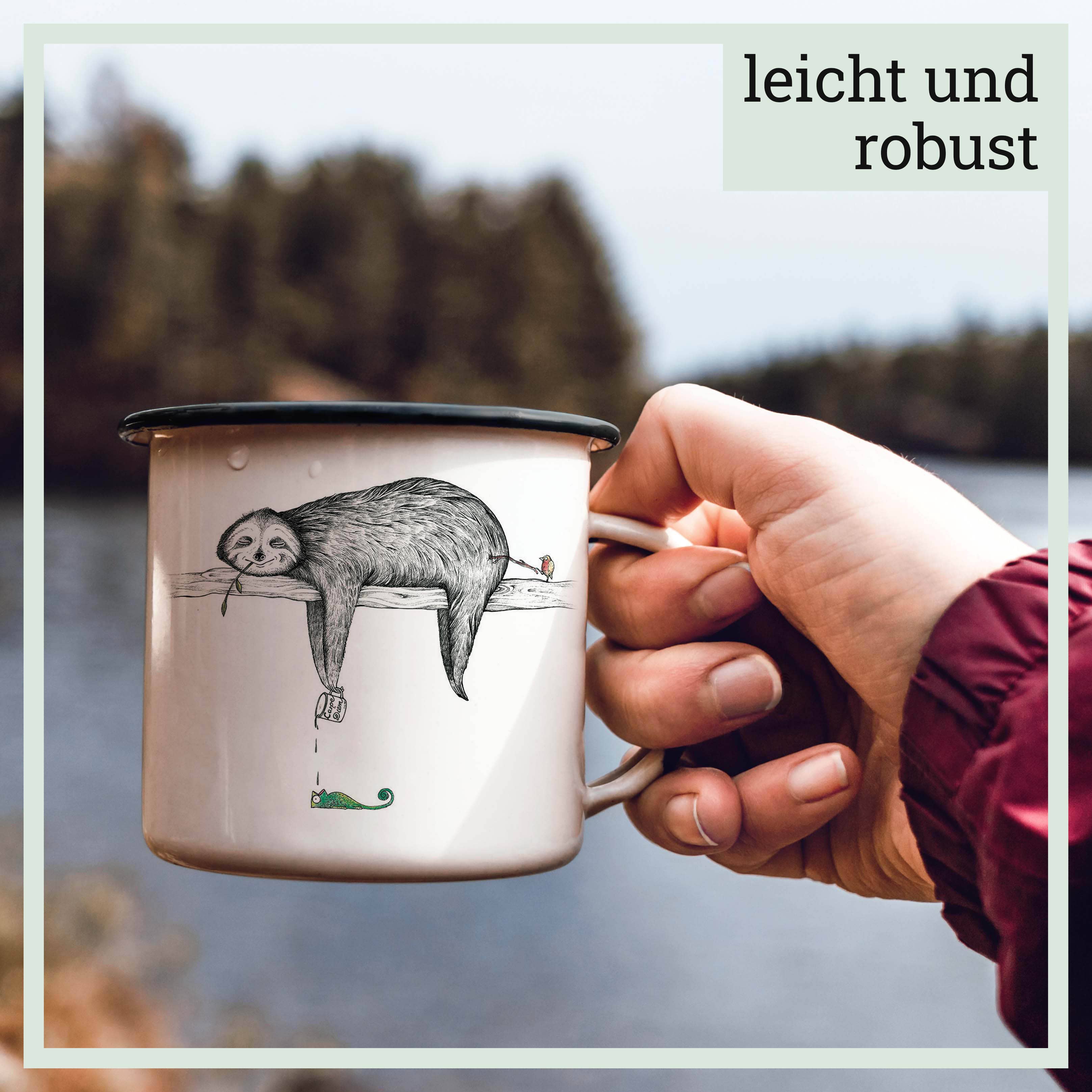 LIGARTI Emailletasse – Faultier