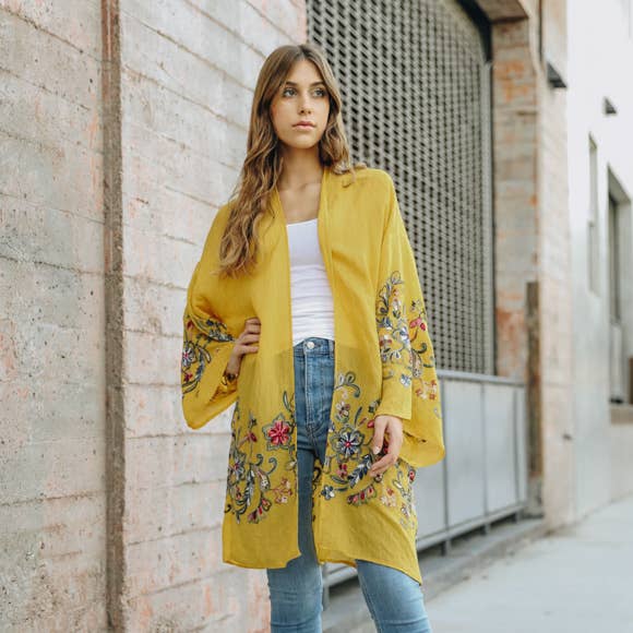 Schicker Blumenkimono in voller Länge — Vielseitiges Kleidungsstück im Lagenlook 🌼