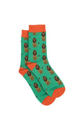 Bambussocken für Herren, Löwen, Tiersocken, Neuheit, Kleidersocken, Grün