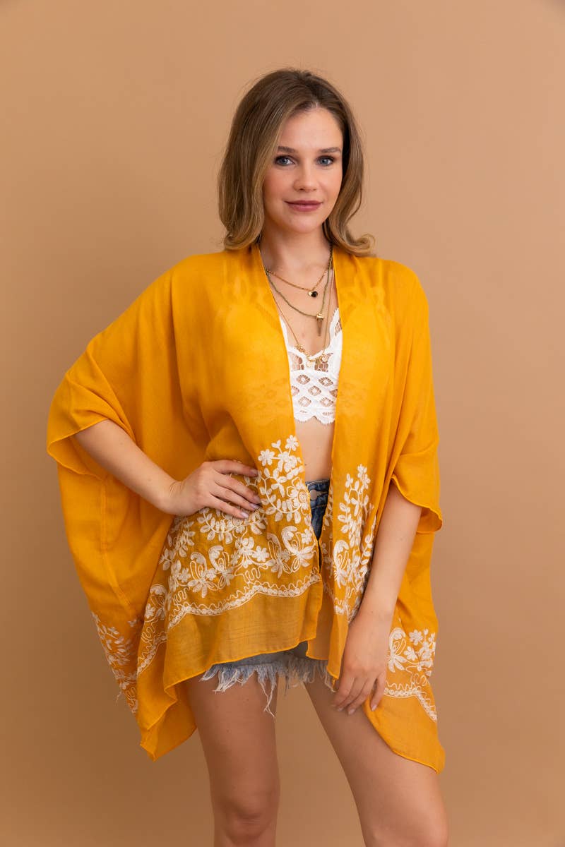 Kimono mit Blumenstickerei im Boho-Chic-Stil | Stitch Detail 🌼