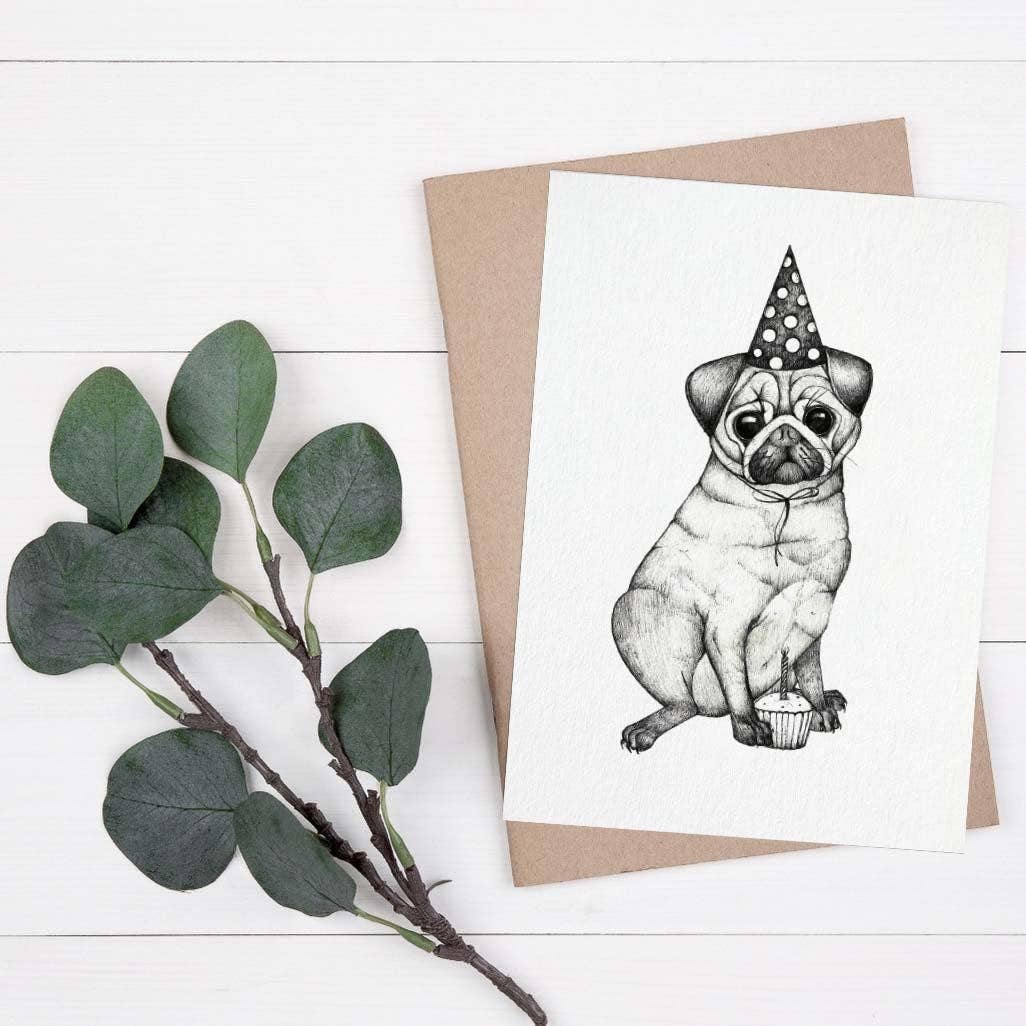 Postkarte [Bambuspapier] - Mops
