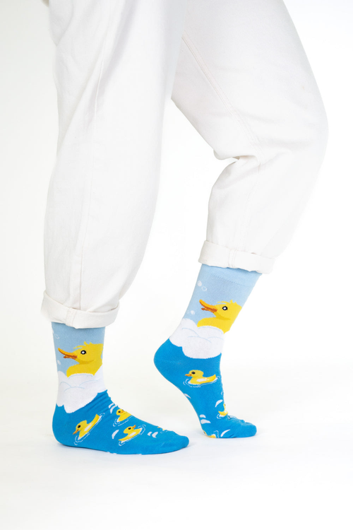 Billy Brown Himmelblaue Bio-Baumwollsocken mit Entenmotiv