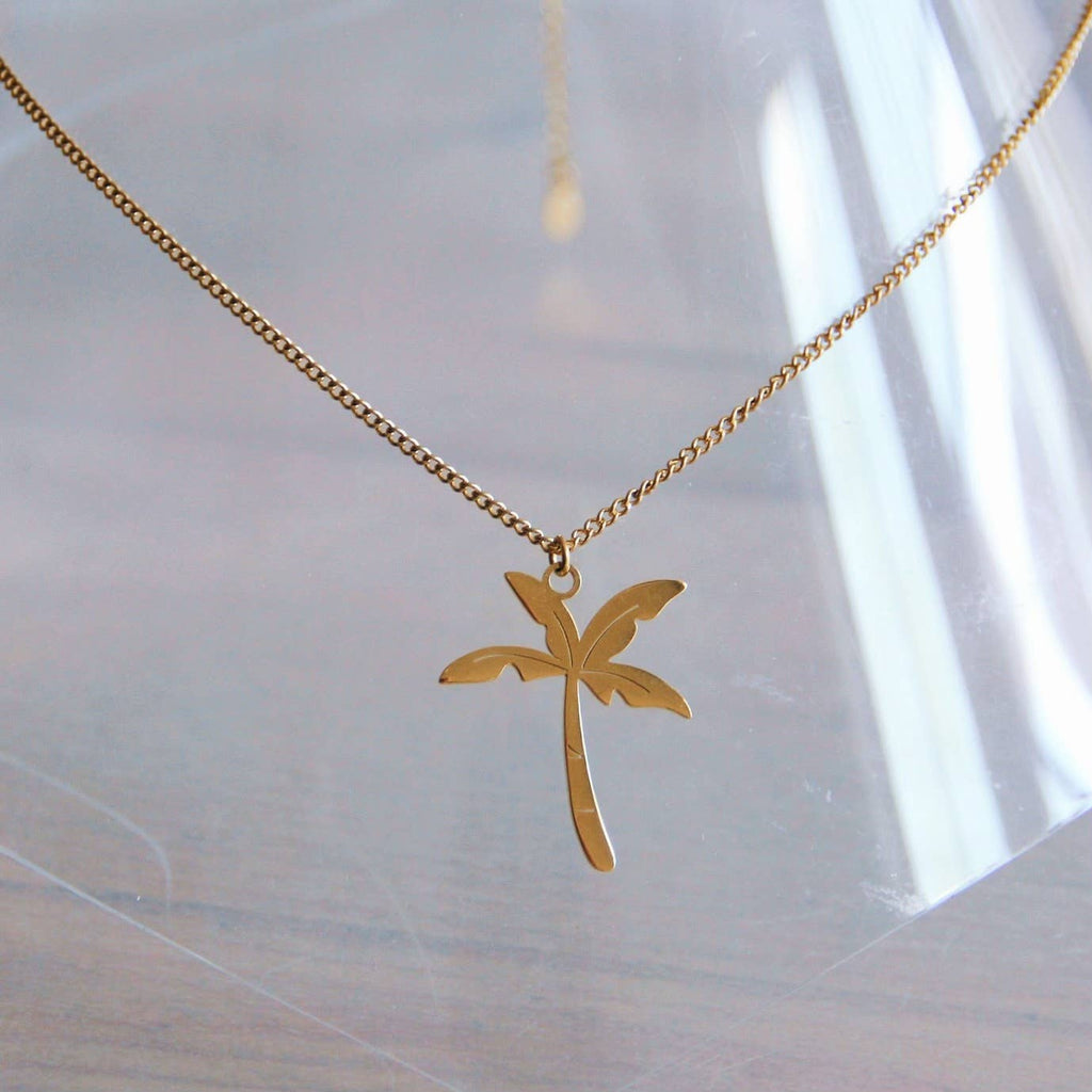 Feingliederkette aus Edelstahl mit Palme „groß“ — Gold