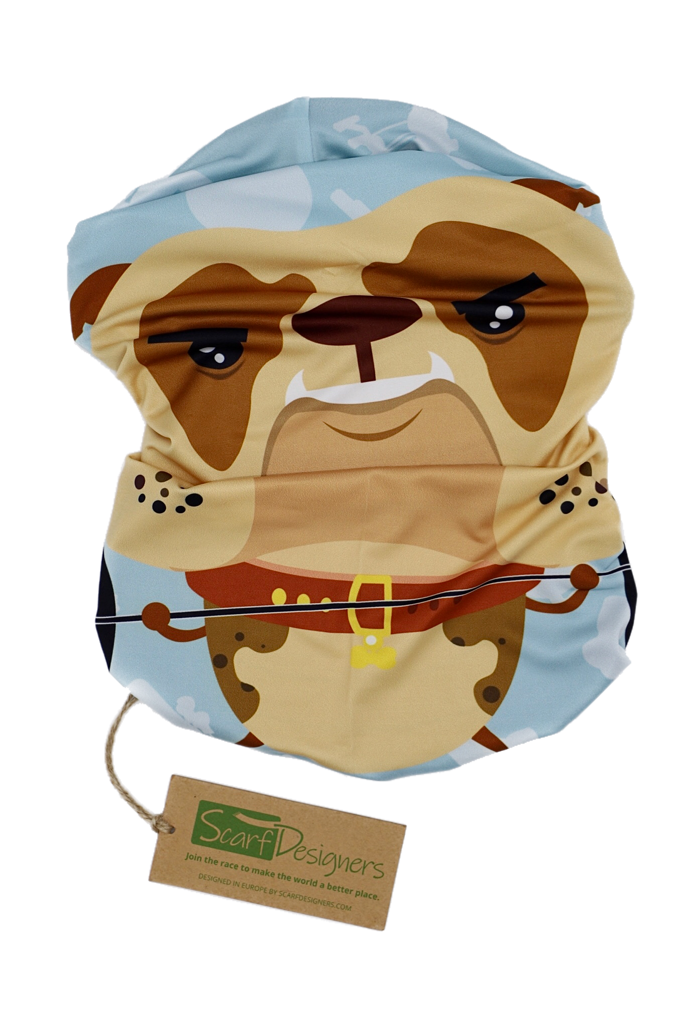Blaue Bandana mit Hundemuster
