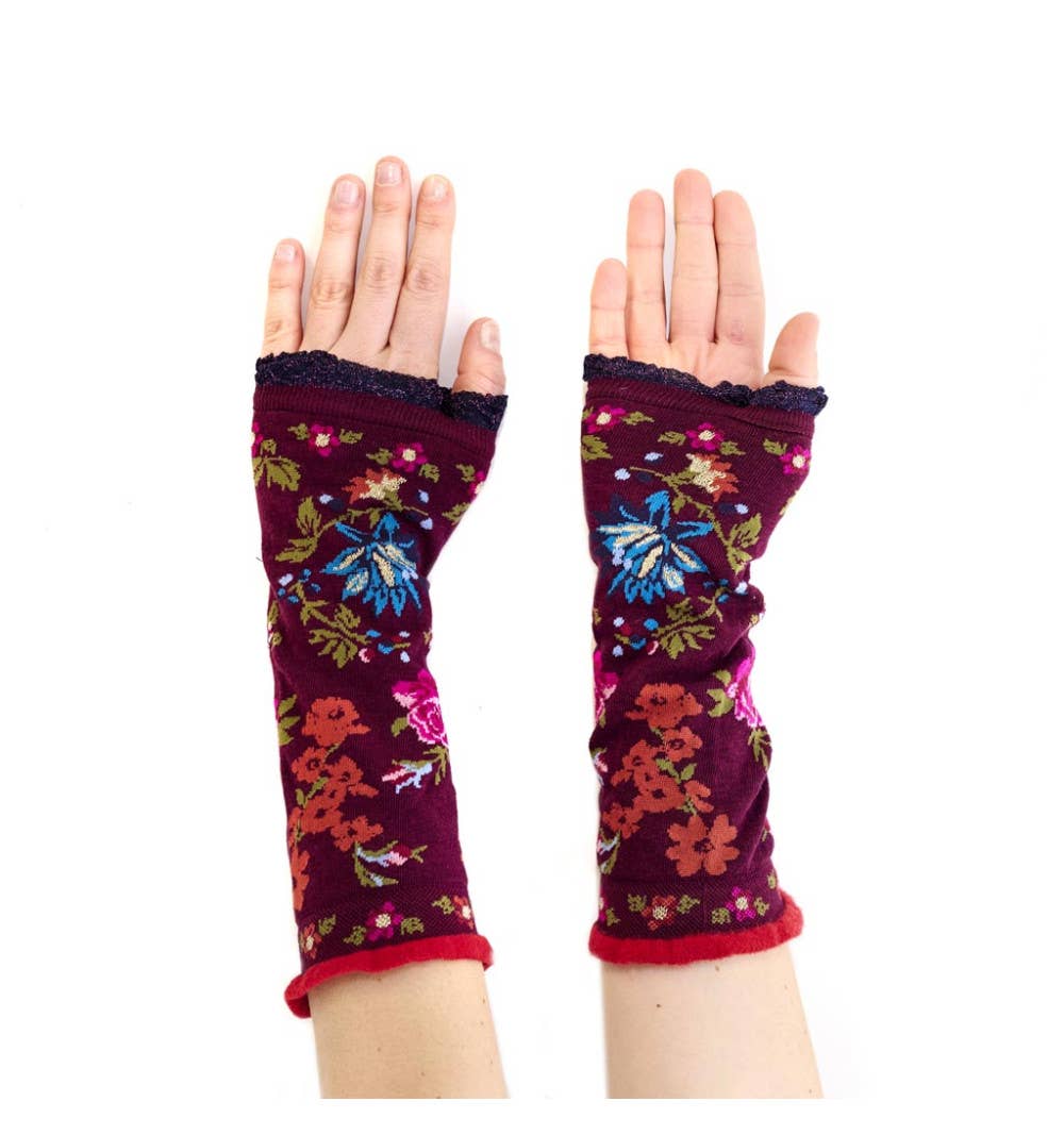 Handschuhe Bloom Fäustlinge mit Blumen von FIL DE JOUR