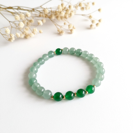 Armband aus grünem Aventurin und grünem Jade