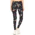 Leggings damen Blumen muster im YogaStil, bedruckt0