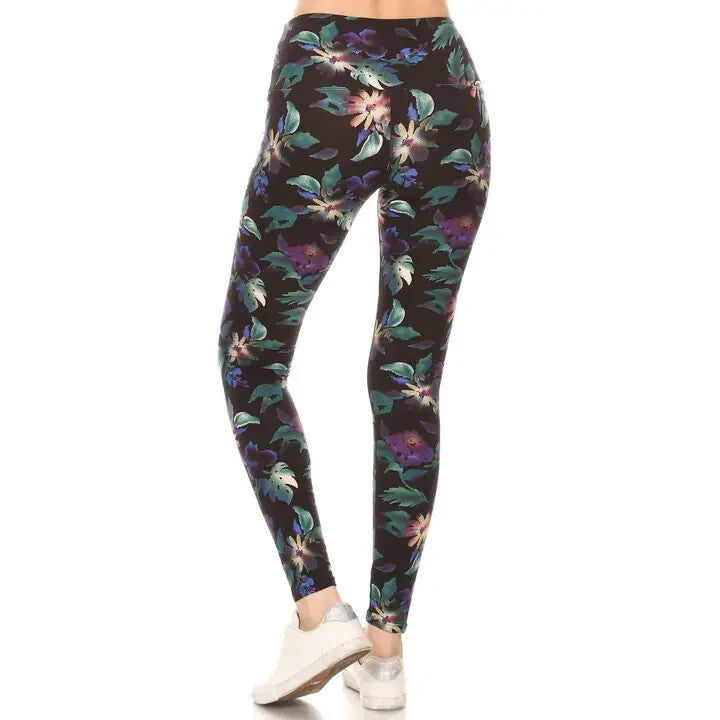 Leggings damen Blumen muster im YogaStil, bedruckt6