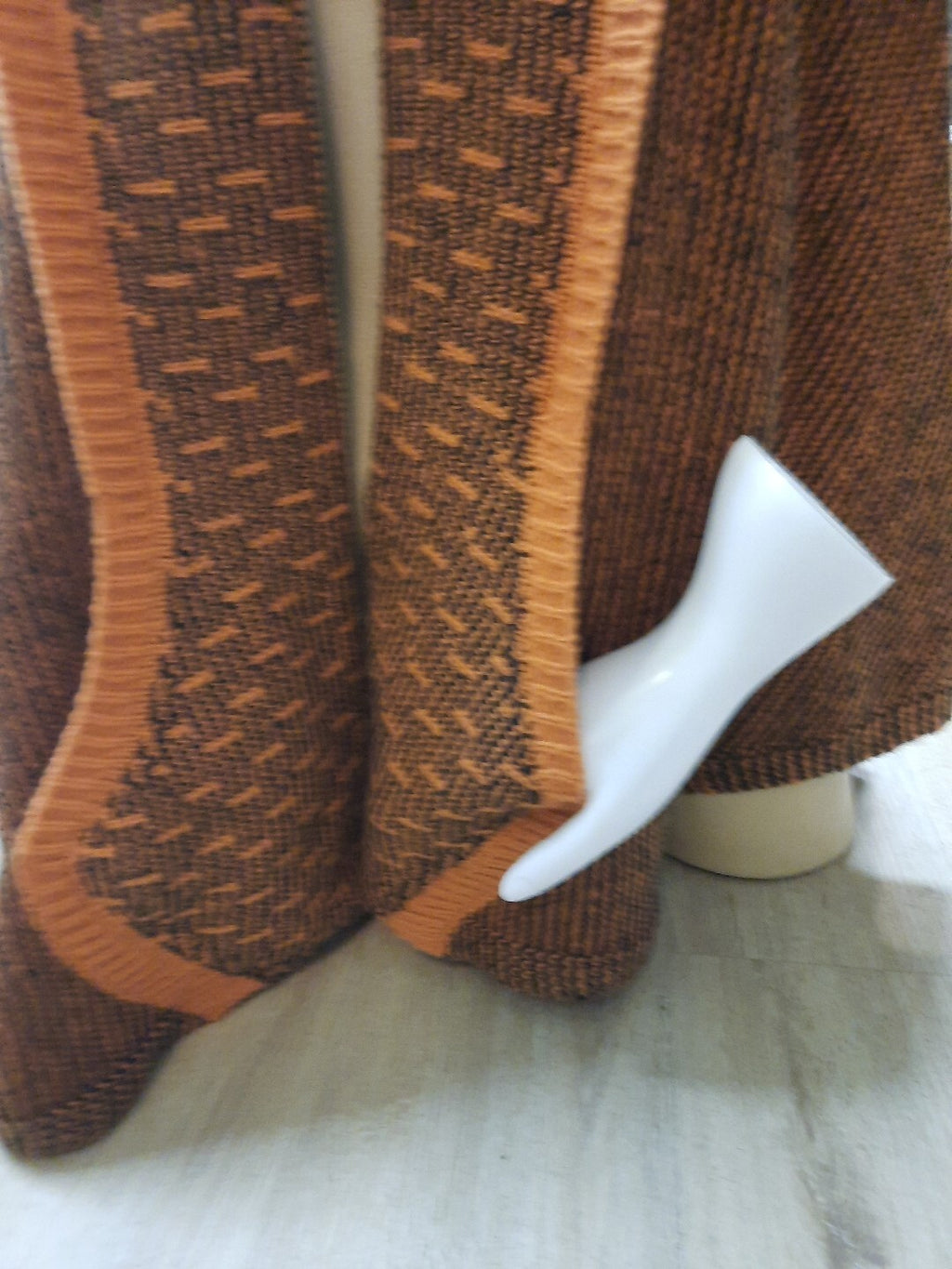 Poncho damen winter xxl Schal Rost/Orange4