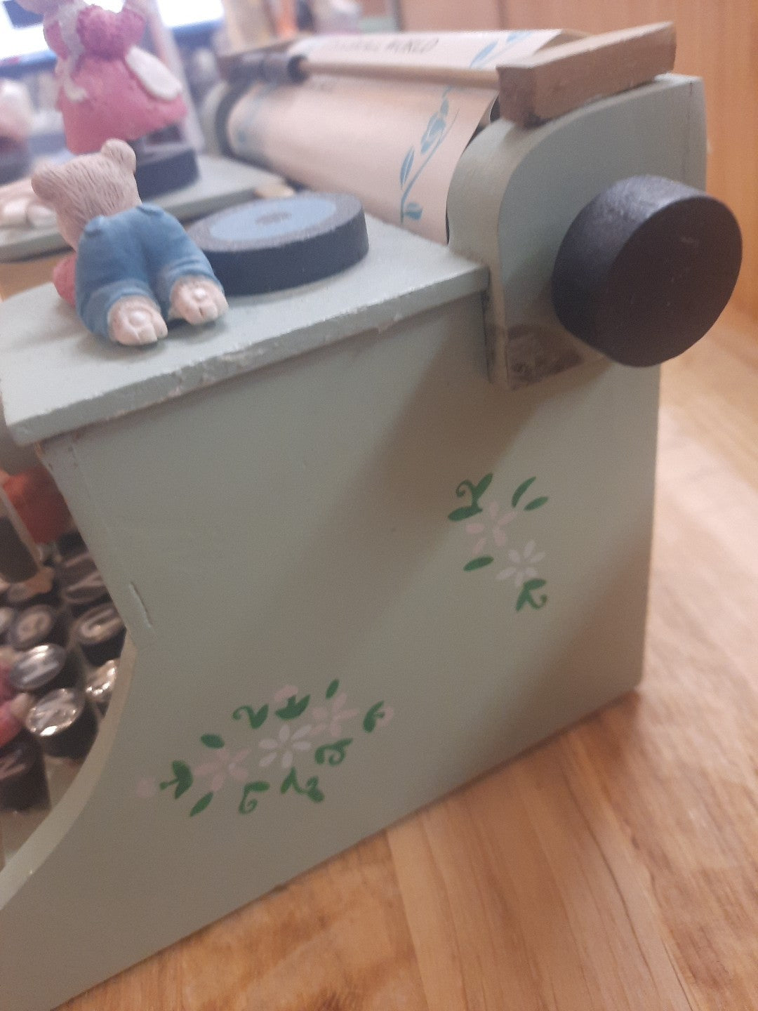 Spieluhr vintage Schreibmaschine  Bewegliche Bären8