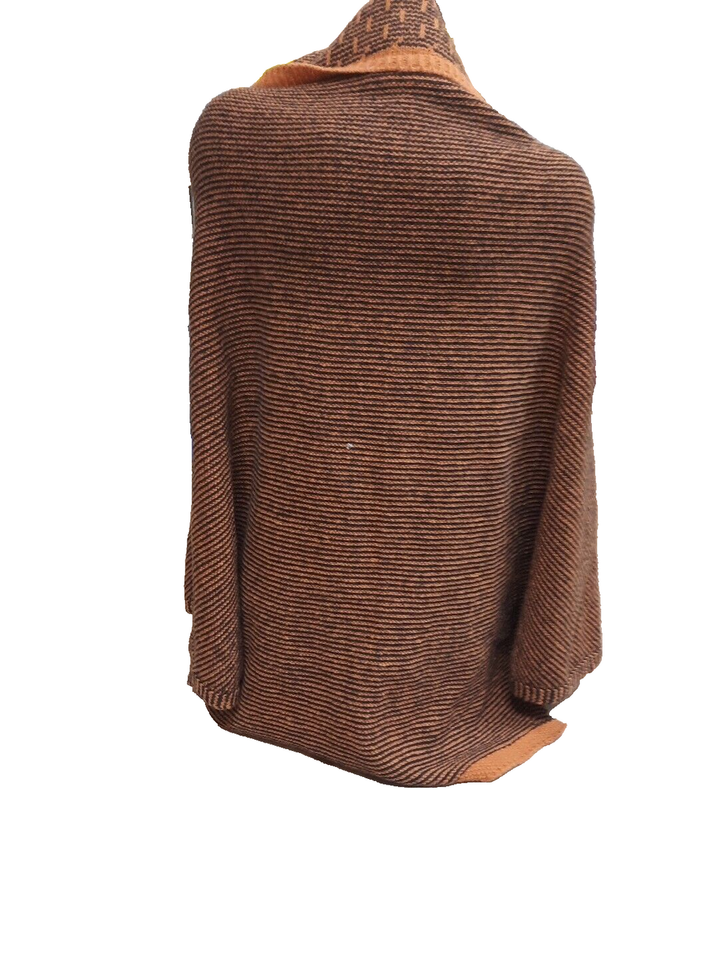 Poncho damen winter xxl Schal Rost/Orange7