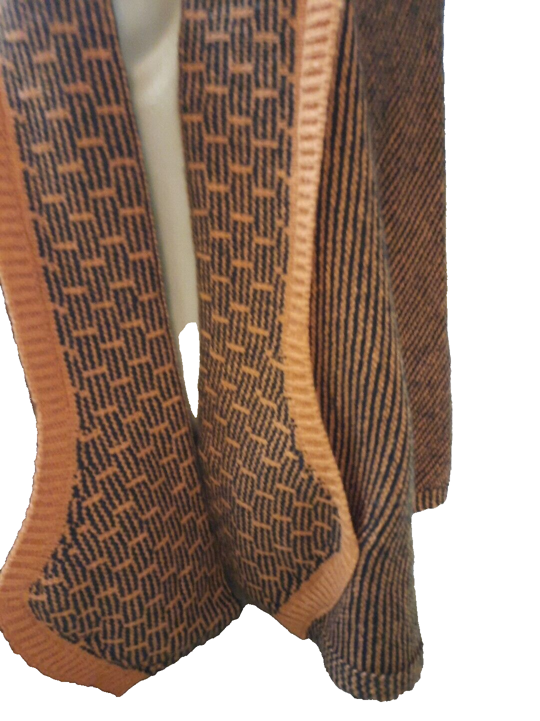 Poncho damen winter xxl Schal Rost/Orange3