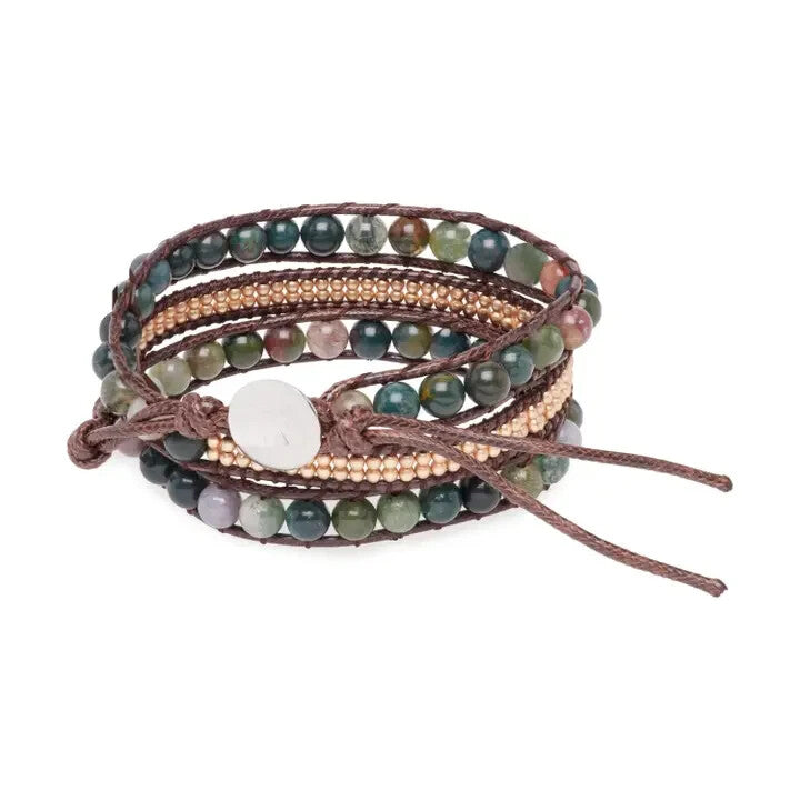 KARMA YOGA Wickelarmband „Lichtenergie“ aus indischem Achat0