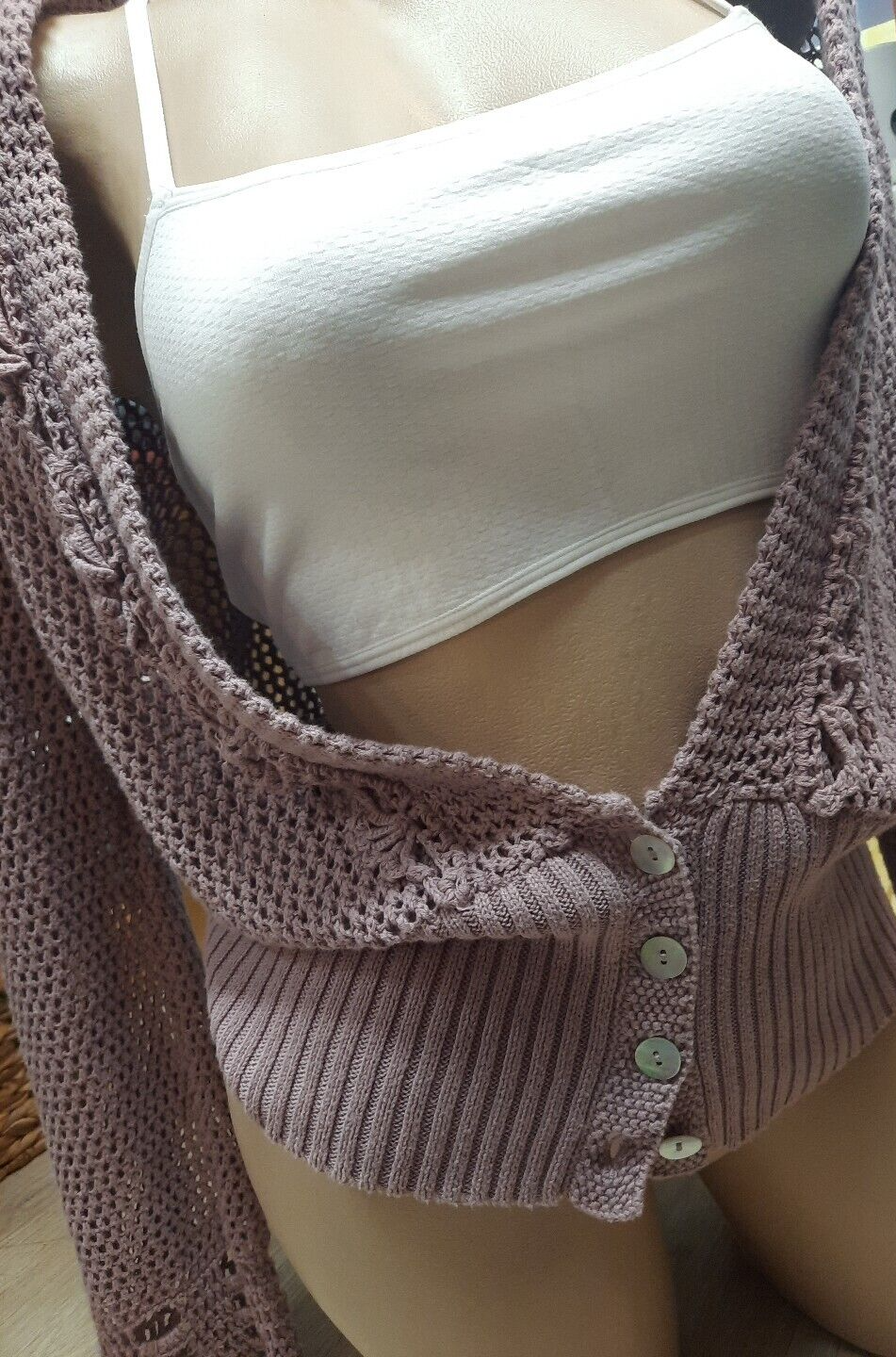 noa noa strickjacke Ausgefallen verspielt viele dedails vorne offen5