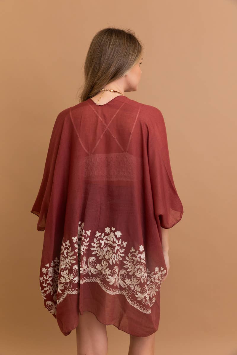 Kimono mit Blumenstickerei im Boho-Chic-Stil | Stitch Detail 🌼