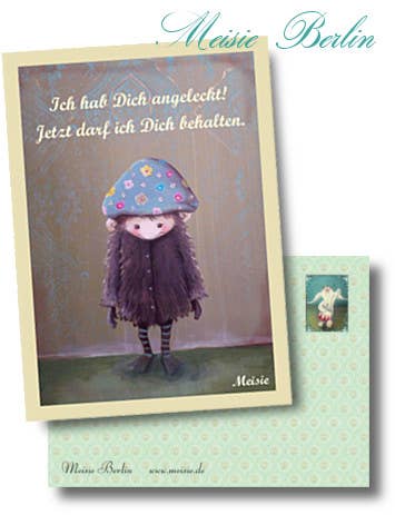 Postkarte "Feine Dame" A6 Ich Hab Dich angeleckt !jetzt darf ich Dich behalten Postkarte