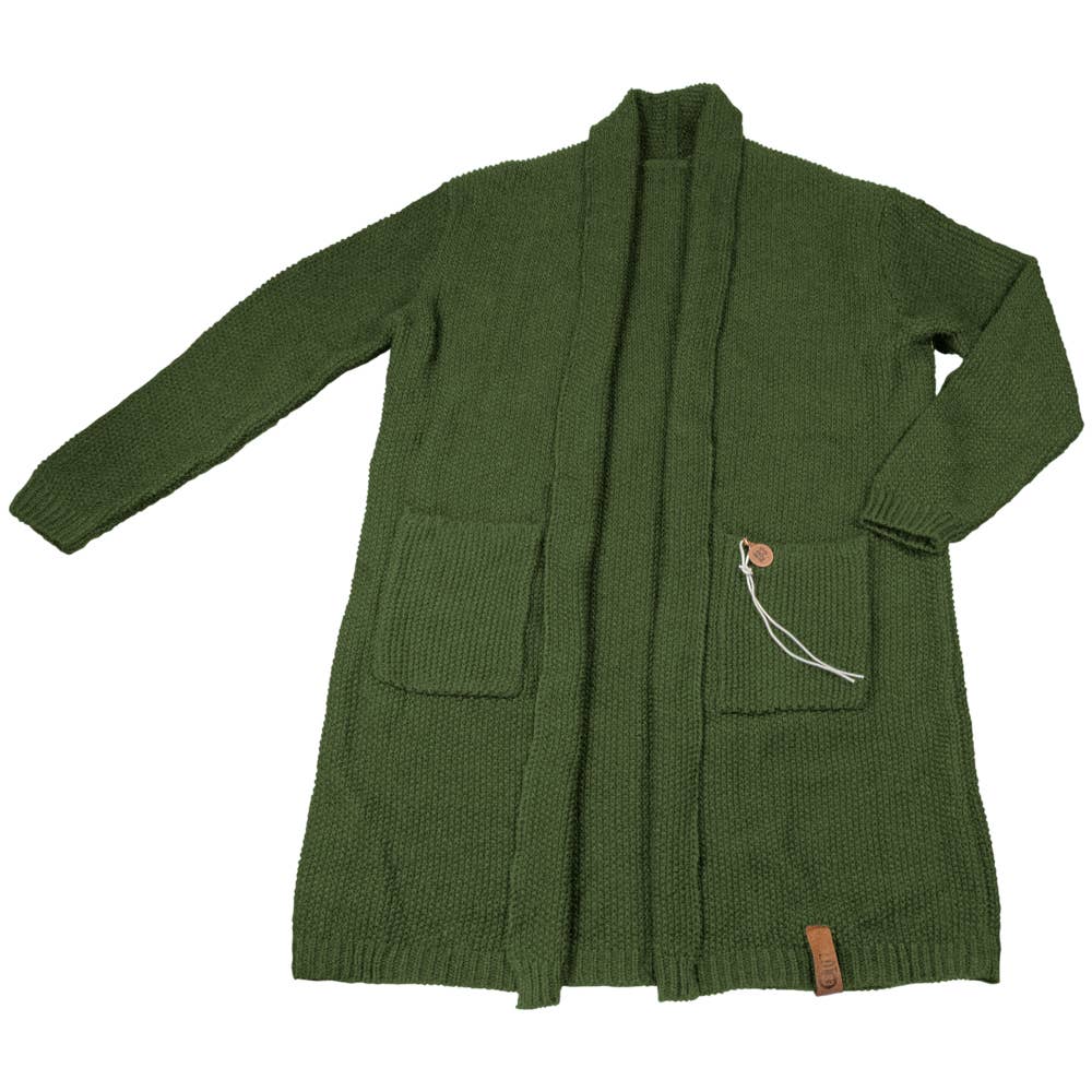 LOT83 Strick-Cardigan Noor in Armygrün
