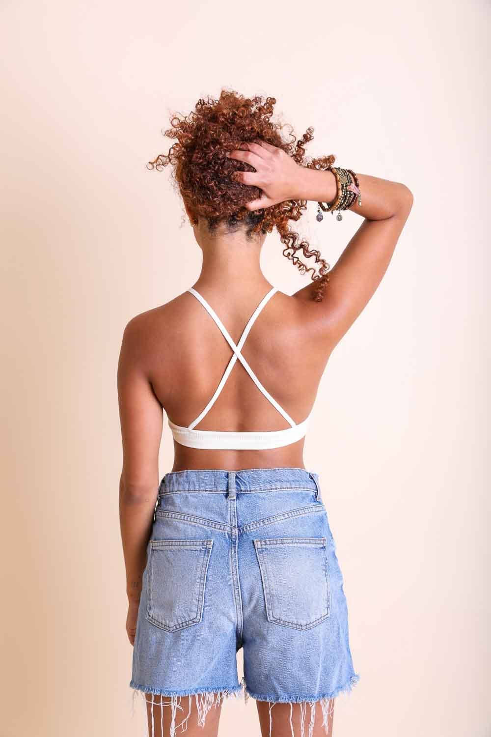 Crochet Lace High Neck Bralette Bustier