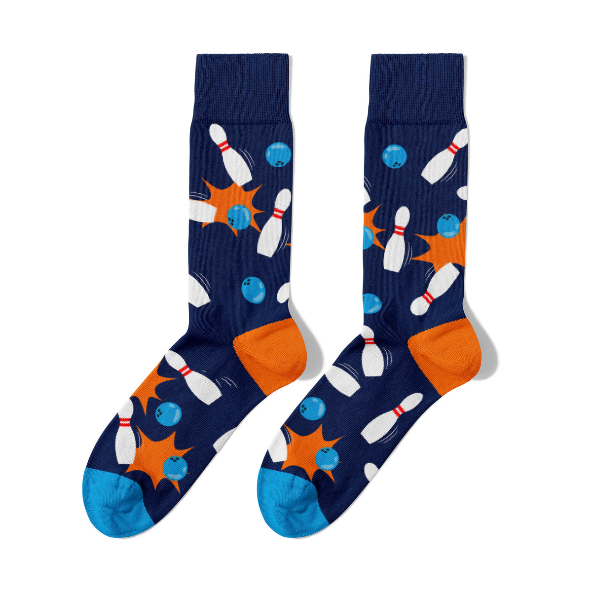 Billy Brown Nahtlose blaue Bowling-Socken aus Baumwolle
