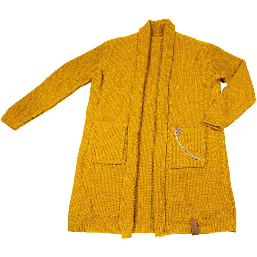 LOT83 Gestrickter Cardigan Noor in Ocker