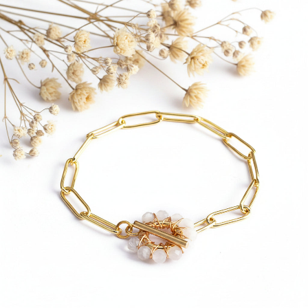 Mondsteinarmband Kettenarmband aus Edelstahl