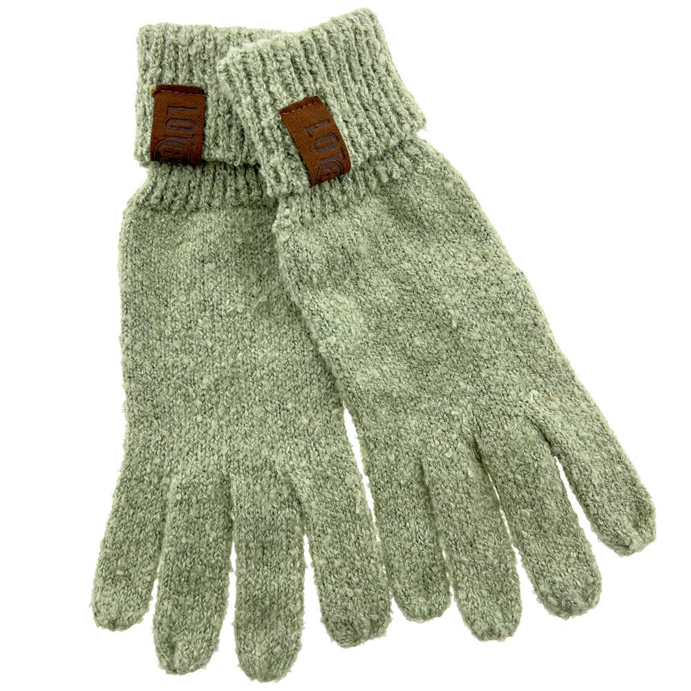 Gestrickte Handschuhe Roos Hellgrün