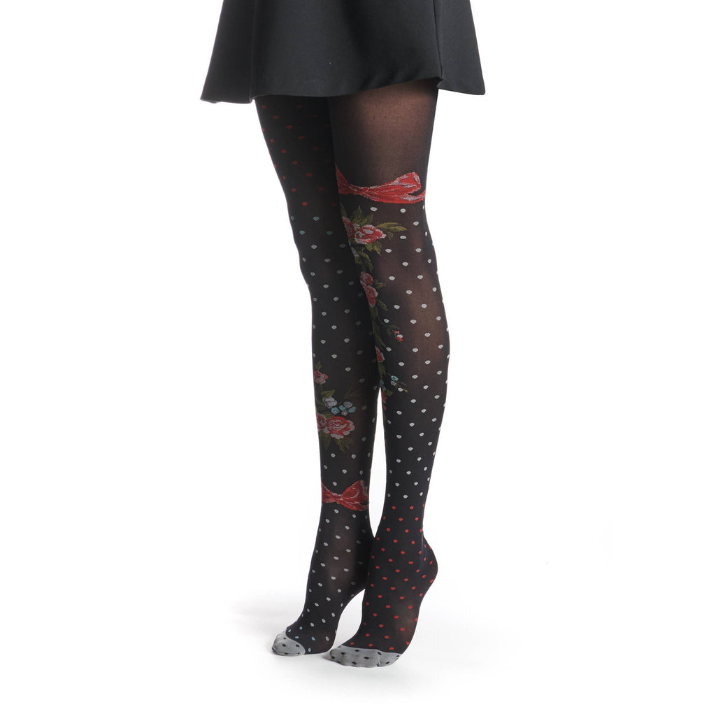 FIL DE JOUR Asymmetrische 30-Denier-Strumpfhose mit Knotenmuster