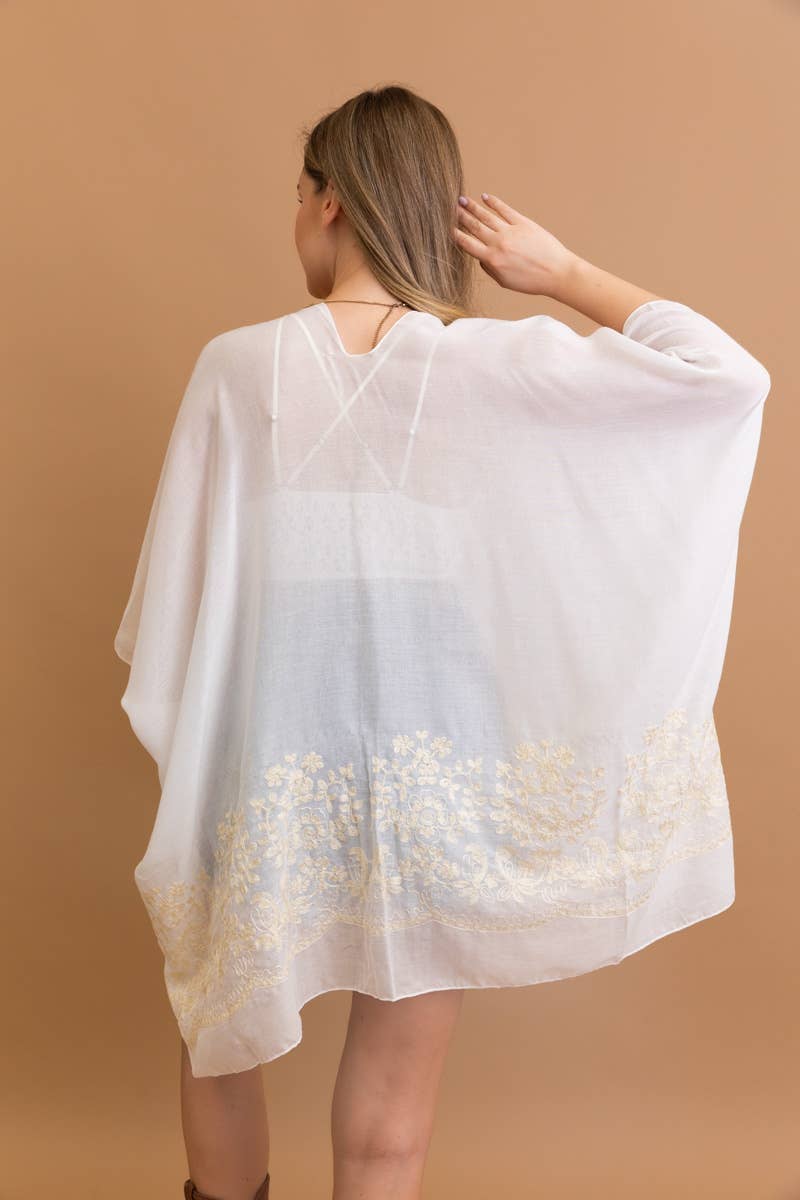 Kimono mit Blumenstickerei im Boho-Chic-Stil | Stitch Detail 🌼