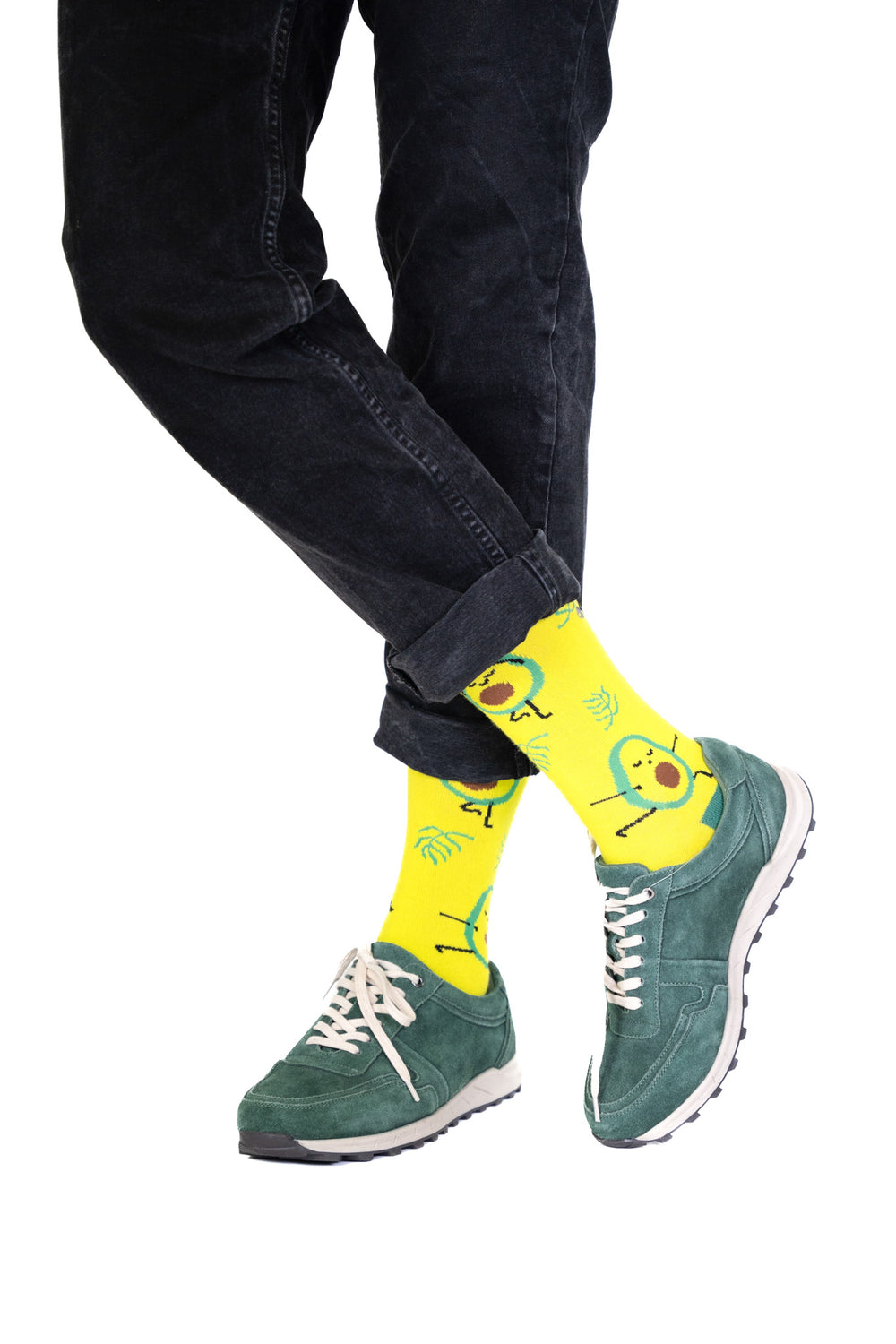 Nahtlose Socken aus Baumwolle mit Avocado-Motiv