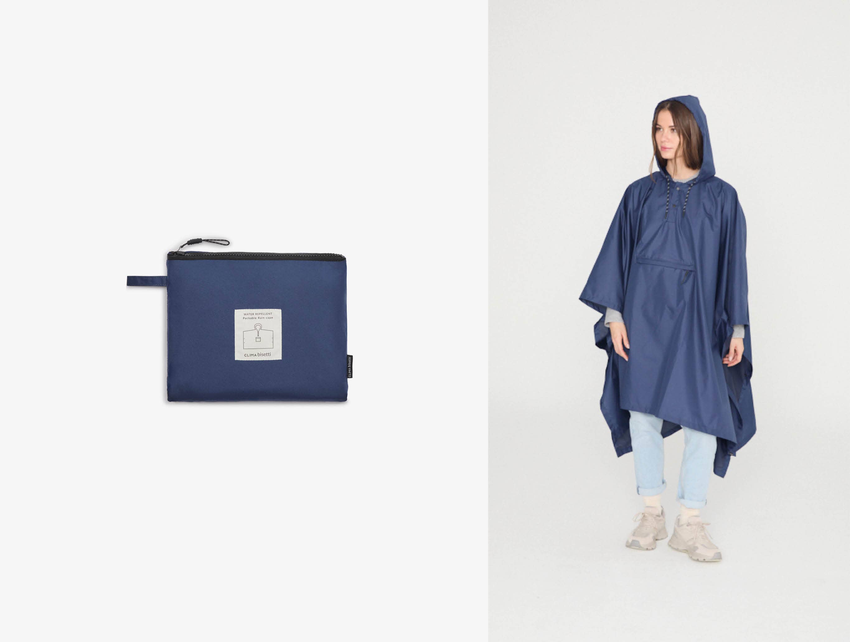 Wasserdichter Falt-Poncho aus recyceltem Polyester