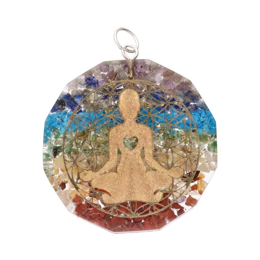 Chakra-Buddha Anhänger im Orgonit-Stil