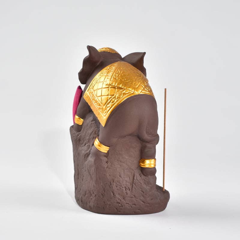 Keramik-Räuchergefäß „Wisdom of the Elephant“ in Gold
