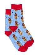 Bambussocken für Herren, Löwen, Tiersocken, Neuheit, Kleidersocken, Blau