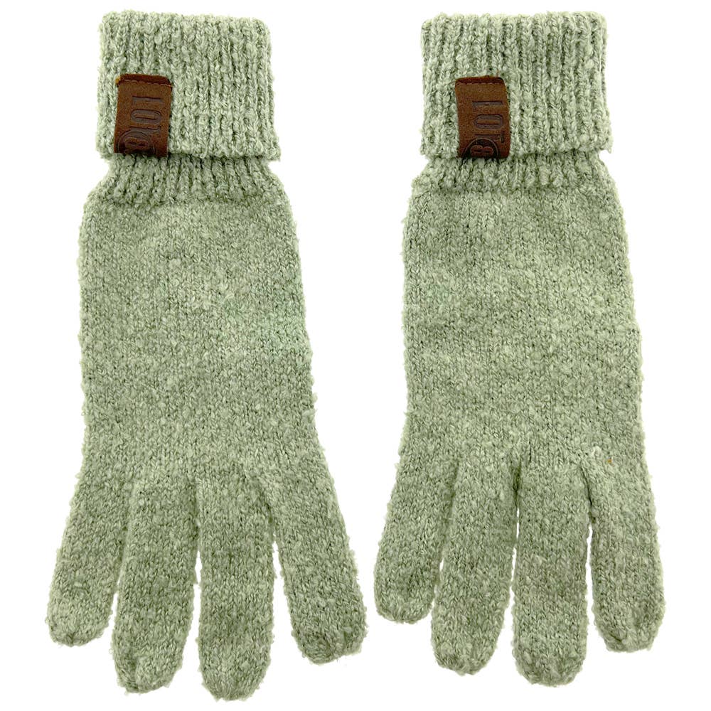 Gestrickte Handschuhe Roos Hellgrün