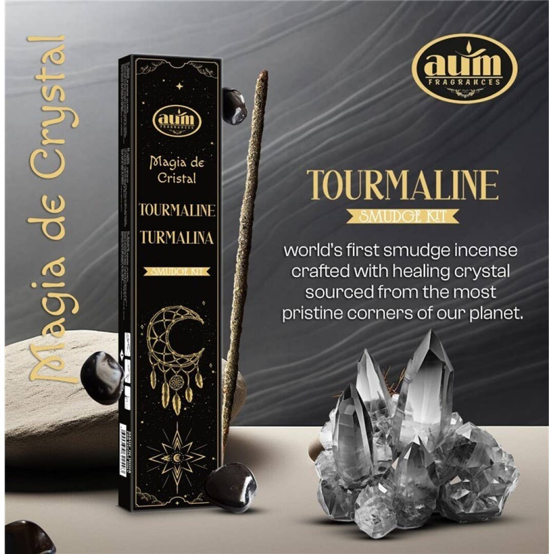 Aum Crystal Magic Räucherstäbchen 20 g mit Turmalinstein