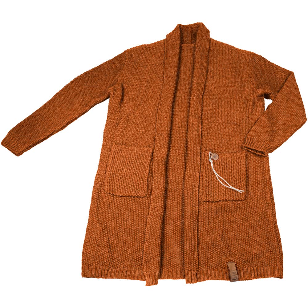 LOT83 Gestrickter Cardigan Noor in Mandelbraun