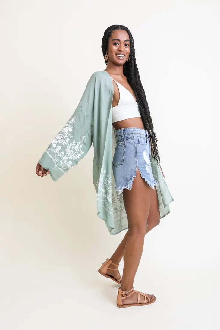 LETO ACCESSOIRES leichter Kimono